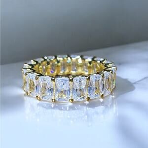 CZ Eternity Wedding Band 6MM Stones Size 9 NEW